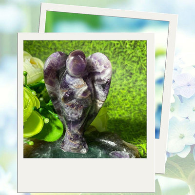 天然紫水晶天使雕件,水晶雕件,大天使水晶提升靈性,高77mm寬45mm厚24mm,實品拍攝M4