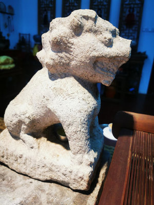 【二手】清代石獅子現在的門品尺寸是高27.5文玩案頭的陳列 收藏 古玩 老貨【俗人堂】-73