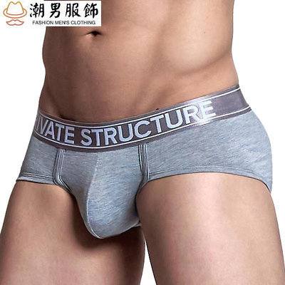 新品 Private Structure 男士竹輪廓內褲粘膠纖維內褲 - LITE MELANGE [3748]-可開發