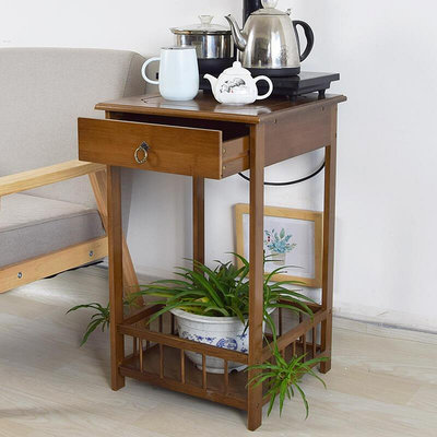 現貨 小茶幾茶桌邊放飲水機置物架實木客廳燒水壺架泡茶臺茶水桌子