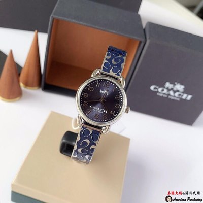 潮品爆款 COACH 寇馳 經典品牌LOGO 藍色手鐲手錶 原裝正品-雙喜生活館