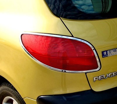 圓夢工廠 Peugeot 寶獅 206 1998~2014 改裝 鍍鉻銀 車燈框飾貼 後燈框 尾燈框