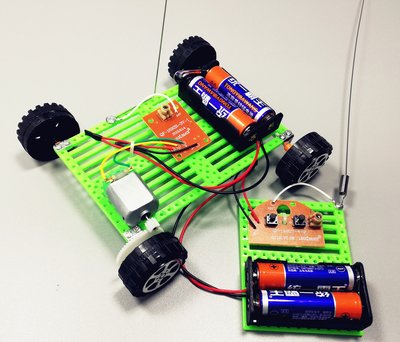 科技小製作小發明兩通道遙控車 可前進後退 益智 DIY拼裝玩具車