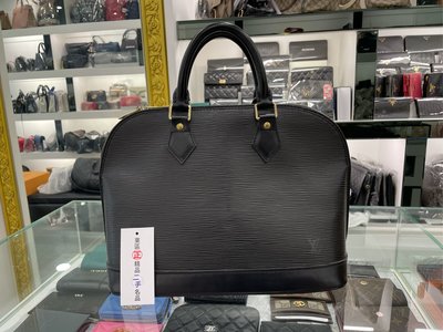 ㊣東區正精品㊣LV Louis Vuitton M52802 EPI 黑色水波紋艾瑪包手提包 RA1212