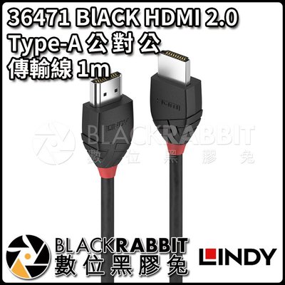 數位黑膠兔【 LINDY 林帝 36471 BlACK HDMI 2.0 Type-A 公 對 公 傳輸線 1m 】