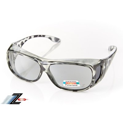【視鼎Z-POLS】加大頂級淺色系偏光 質感豹紋黑框 可包覆近視眼鏡設計！Polarized寶麗來偏光太陽眼鏡