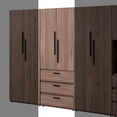 【在地人傢俱】22 簡單購-吉利系統傢俱浮雕木紋2.6尺三抽衣櫥/衣櫃 LC031-2