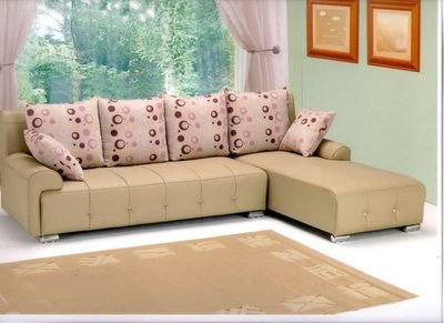 【尚品傢俱】610-03 多莉亞乳膠皮L型獨立筒沙發~台灣製造~台中市部分地區免運費