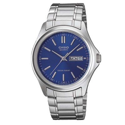 CASIO WATCH 經典簡約復古時尚日曆星期腕錶型號: MTP-1239D-2ADF-藍/40mm【神梭鐘錶】