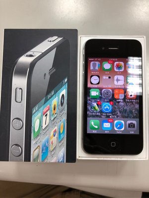 Apple iPhone 4 16G(A1332) 黑色 二手 中古 手機 功能正常 開關鍵接觸不良 附盒、保護殼2個 目前iOS 7.1.2