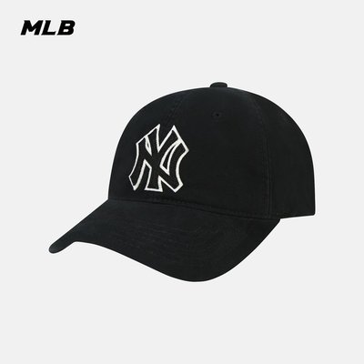 現貨熱銷-MLB官方 男女帽子情侶NY大LOGO軟頂棒球帽休閑21年新款CP67