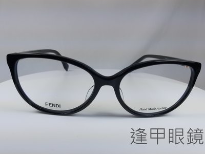 『逢甲眼鏡』FENDI 鏡框 黑色大框 優雅設計 玫瑰金LOGO【FF1002/J 807】