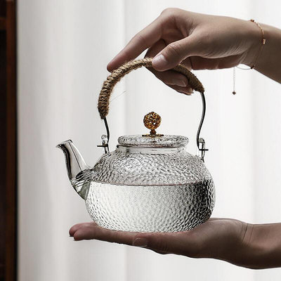 【現貨免運】玻璃泡茶壺家用耐高溫黑晶爐可明火提樑燒水壺圍爐煮茶器茶具套組