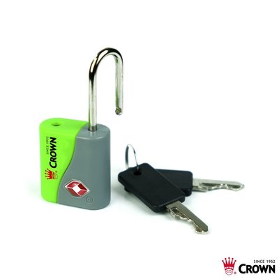 【CROWN皇冠】海關鑰匙鎖 行李箱配件(C-5134綠色)【威奇包仔通】