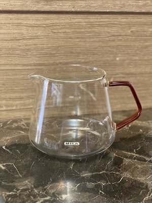龐老爹咖啡 MILA 琥珀彩柄玻璃壺 玻璃分享壺 咖啡分享壺 花茶壺 玻璃茶壺 琥珀色 600ML 可搭配電子秤使用