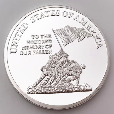 特價！美國海軍陸戰隊海軍戰士鍍銀紀念幣 收藏硬幣金幣幸運精美金幣