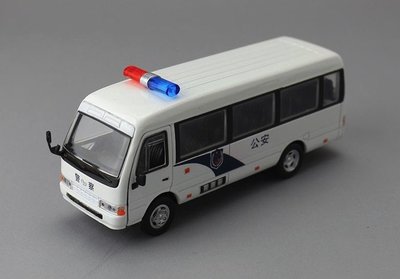 「車苑模型」升輝 1:32  Toyota Coaster 豐田 考斯特 警車巴士聲光迴力