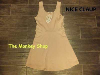 【 The Monkey Shop】全新正品 NICE CLAUP 洋裝 無袖洋裝 膚色浮凸花瓣圖騰花紋