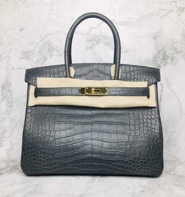 【 RECOVER 名品二手SOLD OUT 】HERMES BIRKIN 30cm 霧面金釦鱷魚