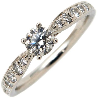 [稀有物件0利率求婚戒指#7 0.22ct]  Tiffany&amp;Co 四爪鉑金 槽式鑲崁鑽石 搭 單鑽 婚戒