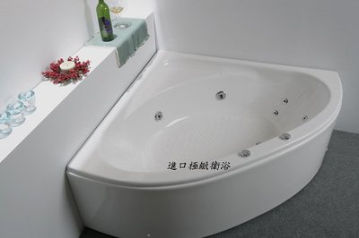 [進口極緻衛浴] 扇型壓克力浴缸-132*132 cm ~含自動落水頭~