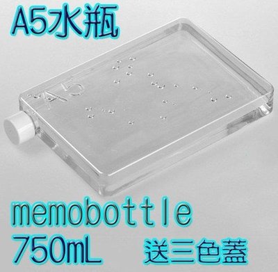 【台湾公司貨】【全網最平】兩個 750ML A5 水瓶 memobottle 送三色蓋 水壺 扁水壺 冷水壺