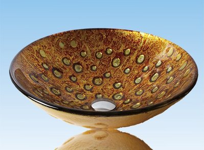 FUO衛浴:42公分 彩繪工藝 藝術強化玻璃碗公盆 (WY15092)預訂!