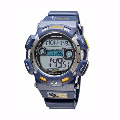 【PASNEW】運動雙顯電子行針手錶 /49mm/PLG-1002D深藍