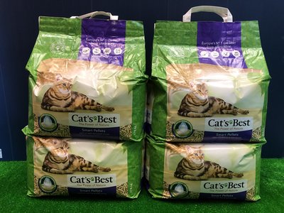 四包賣場☀️寵物巿集☀️德國 凱優 CAT S BEST紫標凝結木屑砂10L/包(專為長毛貓)使用單層貓砂盆