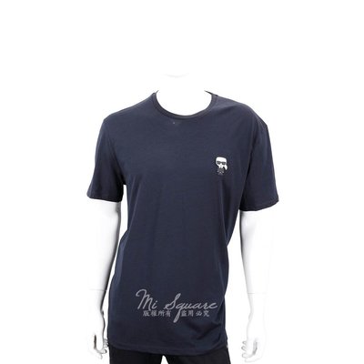 現貨熱銷-Karl Lagerfeld K/IKONIK Q版老佛爺深藍棉質T恤(男款) 1920582-34