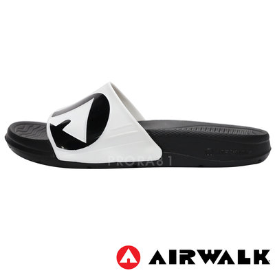 鞋大王AIR WALK A511220200 黑X白 輕量運動拖鞋 防水 止滑 浴室 001AW