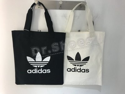 【Dr.Shoes 】Adidas Shopper Bag 側背包 肩背包 托特包 購物袋 黑DW5215白DX2047