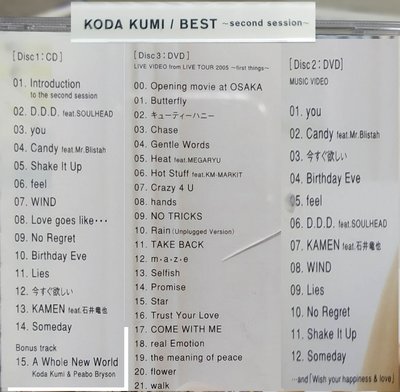 [倖田來未KODA KUMI   BEST-second session]CD膠盒+2寫真歌詞本+1CD+2DVD..等