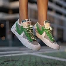 Sacai x Nike Blazer Low 白綠 低幫休閒百搭滑板鞋 DD1877-001 男鞋