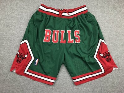 NBA芝加哥公牛隊 復古籃球褲  口袋版 绿色