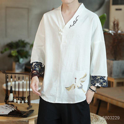 【古著 古風】道服中國風男士漢服男裝成人年輕人唐裝男款夏季新中式複古風套裝 QSM1