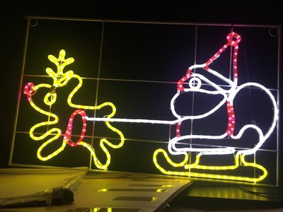 LED 麋鹿拉雪橇+聖誕老公公 聖誕燈 聖誕佈置 聖誕燈/手工彩繪水管