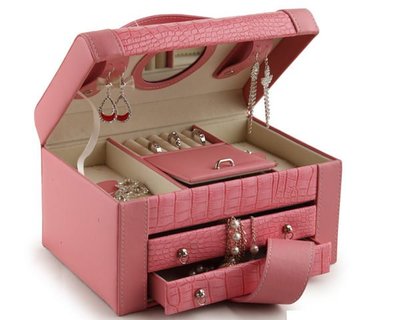 5Cgo【鴿樓】會員有優惠 17284263460 首飾盒公主歐式韓國化妝盒 精美皮扣女性禮物喬貝款多色