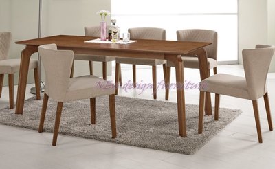 【N D Furniture】台南在地家具-北歐經典橡膠木實木桌腳配耐水耐磨MDF淺胡桃180cm餐桌/會議桌/MC