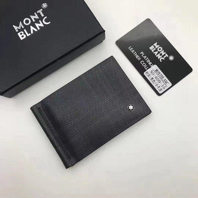 新店促銷 萬寶龍 MONTBLANC卡包美金夾真皮商務證件包6卡位新款男士對折卡夾名片包