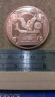 34---美國一元紙鈔型 美國紀念銅章