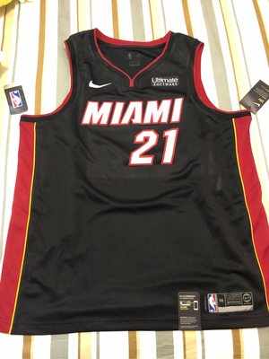 NIKE NBA 熱火WHITESIDE 21號 SW球衣 南灣邁阿密Miami 白邊 黑紅白 三色 大尺碼