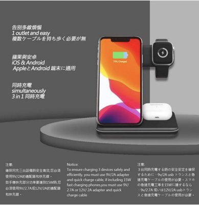 台灣公司貨 iBRIDGE 15W 極速三合一 無線充電器 iPhone Apple Watch  AirPods
