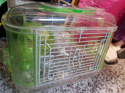二手 倉鼠籠 寵物籠 寵物籃 綠色