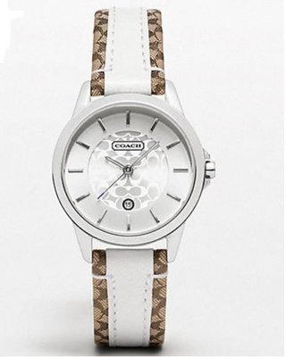 【美國精品館】COACH W950 SIGNATURE STRAP WATCH (卡其白) 女腕錶/手錶~4,380含運