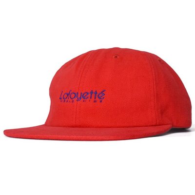 { POISON } LAFAYETTE LOGO BRUSHED COTTON 6 PANEL CAP 六片帽 正紅
