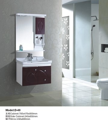 FUO衛浴:70公分 鋼琴白 百分百防水  附LED燈 (含龍頭,鏡子,置物櫃)浴櫃組(D40)