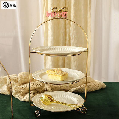 歐式蛋糕點心架下午茶多層水果盤客廳三層托盤甜品臺陶瓷展示架子