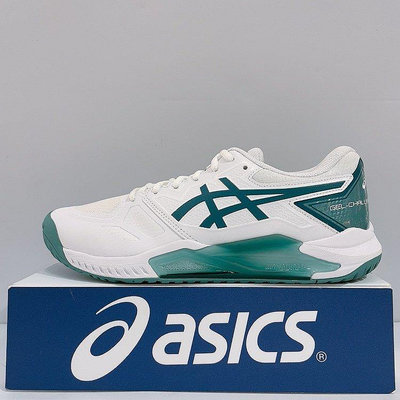 ASICS GEL-CHALLENGER 13 男女 白綠色 緩衝 穩定 包覆 運動 網球鞋 1041A222-103