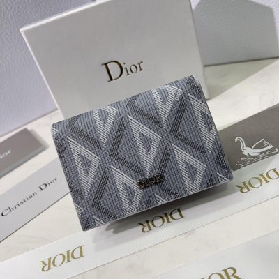 Jisoo代購 Dior2022春款對折錢包 Oblique印花卡位短夾 實用男女同款名片夾0613